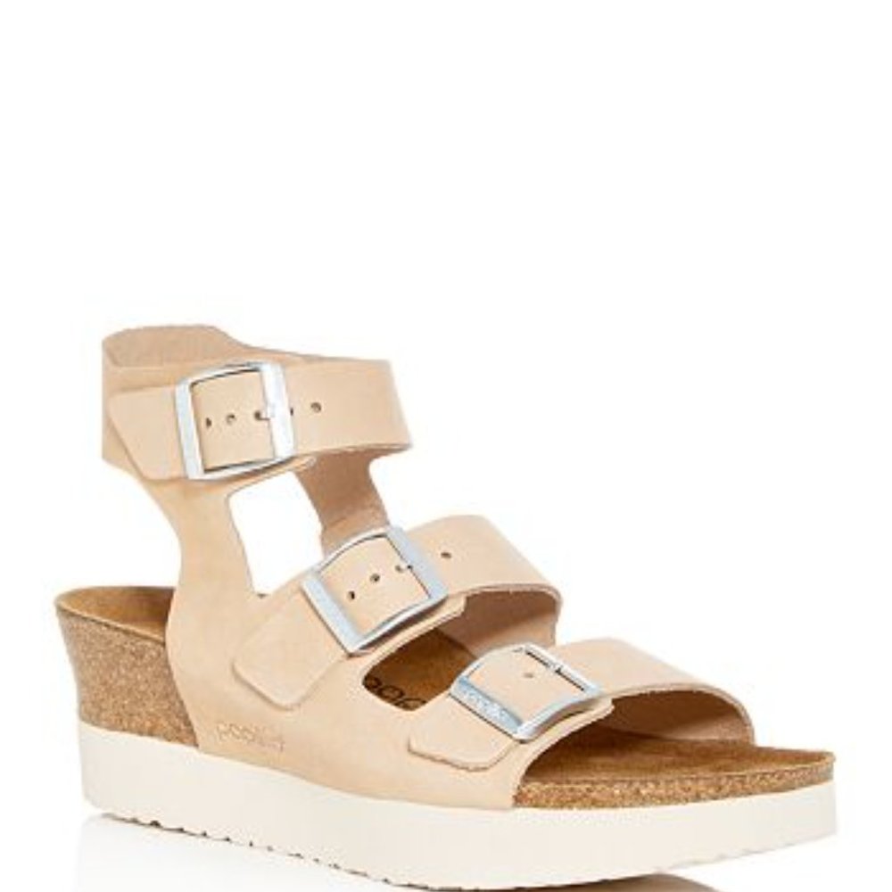 Birkenstock Linnea platform sandal in nude, size 37